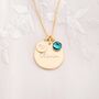 Sterling Silver 40th Birthday Disc Birthstone Necklace, thumbnail 2 of 12