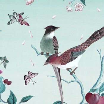 Bright, Modern Chinoiserie Print Of Birds In Nature, 3 of 6