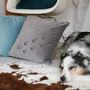 Velvet Pet Pawprint Personalised Cushion, thumbnail 1 of 3