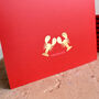 Recycled Red Notebook With Gold Foil Lobsters, thumbnail 3 of 7