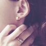 Sustainable 18 K Gold Vermeil Dalmatian Jasper Ring, thumbnail 4 of 6