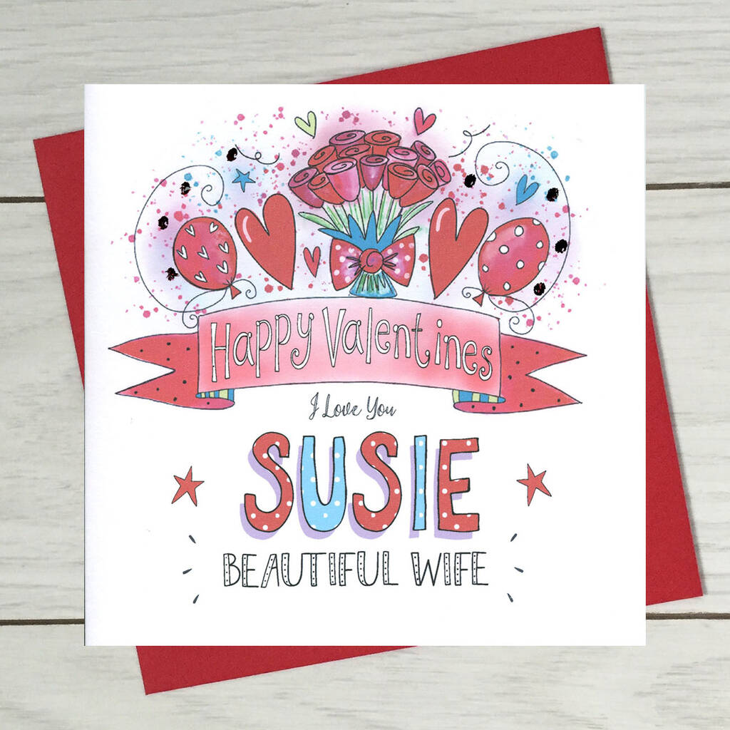 Wife Valentine Card By Claire Sowden Design