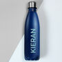 Personalised Bold Name Blue Metal Insulated Bottle, thumbnail 5 of 6