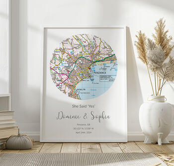 The Place We Got Engaged Ordnance Survey Landranger Personalised Map Print Engagement Gift, 4 of 12