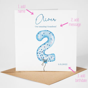 Personalised 2nd Birthday Card, 2 of 4