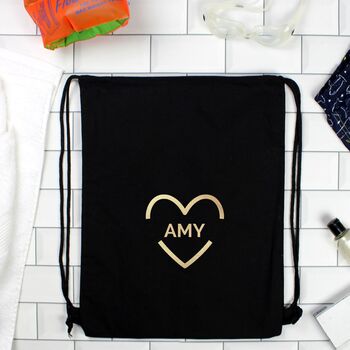 Personalised Drawstring Kit Bag With Football Banner, 2 of 3