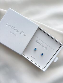 Something Blue Sterling Silver Earrings With Gift Box, 2 of 4