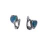 High Quality Opal Sterling Silver Heart Earrings, thumbnail 2 of 5