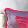 Bright Pink Velvet Piped 13' x 18' Cushion Cover, thumbnail 2 of 5