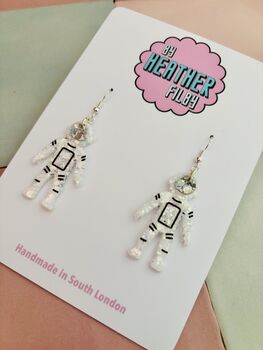 Spaceman Glitter Resin Earrings / Astronaut Jewellery / Out Of This World Jewellery / Moon Landing Earrings / Nasa Inspired Sparkle, 4 of 5