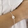 Wrapped Pearl Silver Bracelet, thumbnail 1 of 8