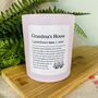 Personalised Grandma's House Definition Candle, thumbnail 2 of 11