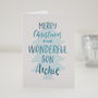 Personalised Merry Christmas Son Card, thumbnail 1 of 5