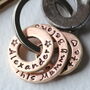You Belong To Me Personalised Copper Keyring, thumbnail 1 of 5