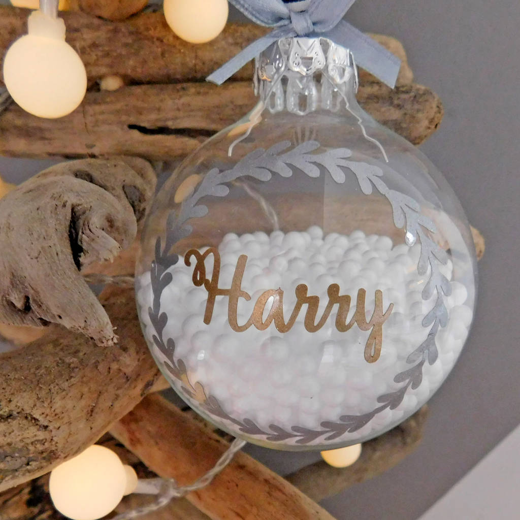 Personalised Christmas Wreath Bauble By Allihopa