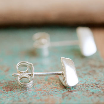 Silver Heart Handmade Small Stud Earrings, 4 of 10