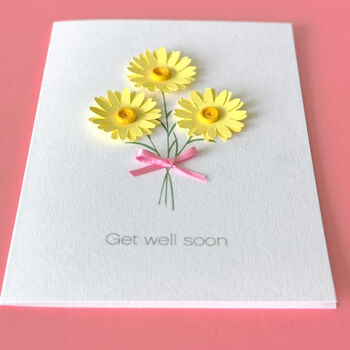 Get Well Soon Paper Daisy Posy Card, 9 of 10