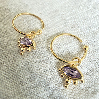 Third Eye Amethyst Hoops, 4 of 7