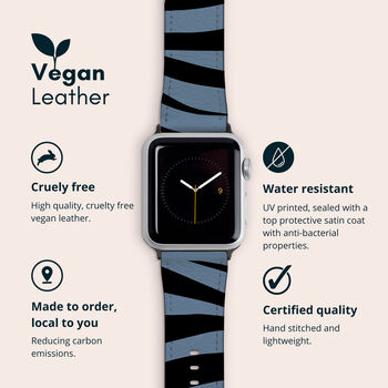 Blue Zebra Vegan Leather Apple Watch Band, 2 of 6