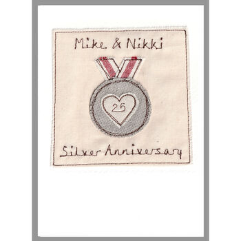 Personalised Silver Medal 25th Anniversary Card, 12 of 12