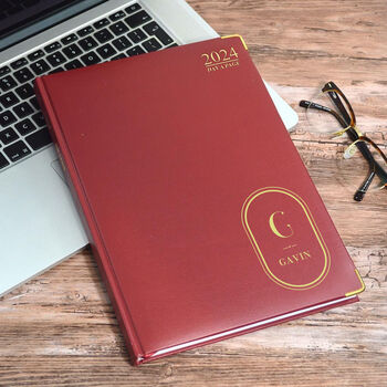 Personalised Oval Design Diary With Initial And Name, 3 of 7