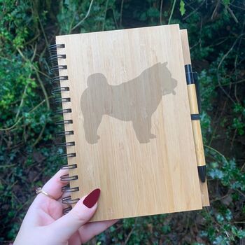 Personalised Chow Chow Dog Engraved Notebook, 5 of 5