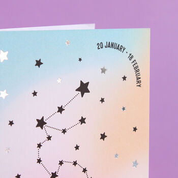 Aquarius Star Sign Constellation Birthday Card, 2 of 4
