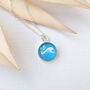 Sterling Silver Wave Necklace In Teal, thumbnail 4 of 5