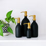 Matt Black Glass Bottle With Choice Of Metal Pump Colour, thumbnail 5 of 9