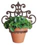 Ornate Cast Iron Wall Plant Pot Holder Brown Bracket, thumbnail 1 of 4