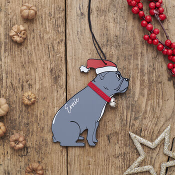 Staffie Dog Christmas Tree Decoration Personalisation Available, 2 of 4