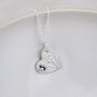 Sterling Silver Textured Double Heart Pendant, thumbnail 3 of 4
