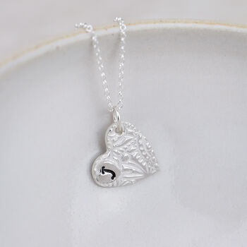 Sterling Silver Textured Double Heart Pendant, 3 of 4