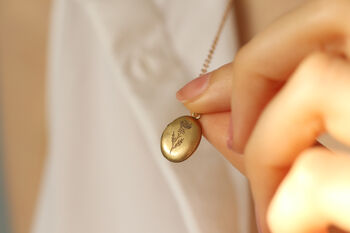 Tiny Small Personalised Oval Locket With Photos, 11 of 11