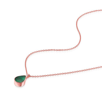 Teardrop Malachite Urn 18 K Rose Gold Plated Silver, 3 of 5