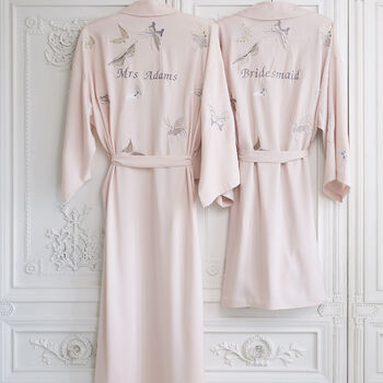 Personalised Bridal Wedding Butterfly Dressing Gown, 2 of 9