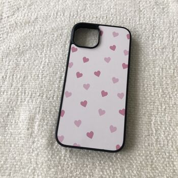 Pink / Beige Hearts Phone Case, 2 of 3