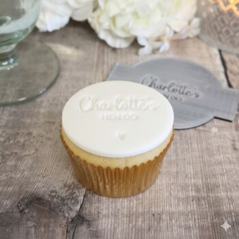 Personalised Acrylic Hen Night Party Icing Embosser Stamp For Icing, 4 of 4