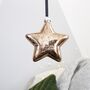 Baby First Christmas Glass Star Bauble Tree Decoration, thumbnail 7 of 9