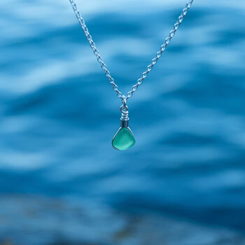 Cornish Sea Glass Pendant Green, 2 of 5