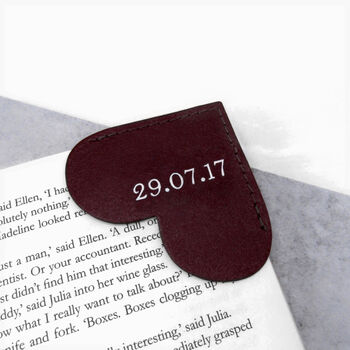 Personalised Leather Love Heart Corner Bookmark, 3 of 7