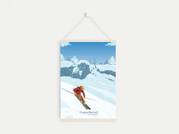 Courchevel Ski Resort France Travel Poster Art Print, 6 of 8