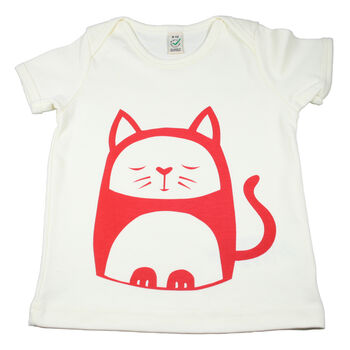 Cat Organic Cotton Baby T Shirt, 2 of 2