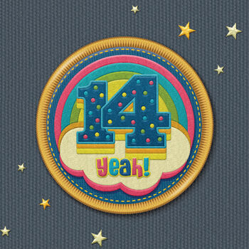 '14 Yeah!' 14th Rainbow Birthday Card, 2 of 4