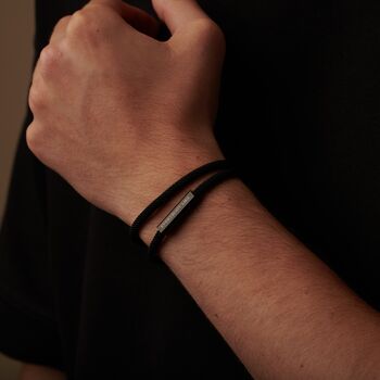 Personalised Black Rope Bracelet, 2 of 9