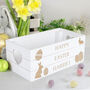 Personalised Easter Bunny White Wooden Treats Crate, thumbnail 2 of 6