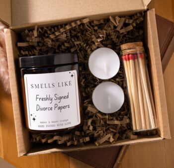 Funny Divorce Candle, Breakup Supportive Gift Set For Her, 2 of 4