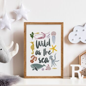 Wild As The Sea Nursery Print, 2 of 6