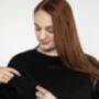 Women's Breastfeeding Black Embroidered Sweatshirt, thumbnail 2 of 3