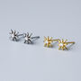 Sterling Silver Sparkly Star Stud Earrings, thumbnail 4 of 7